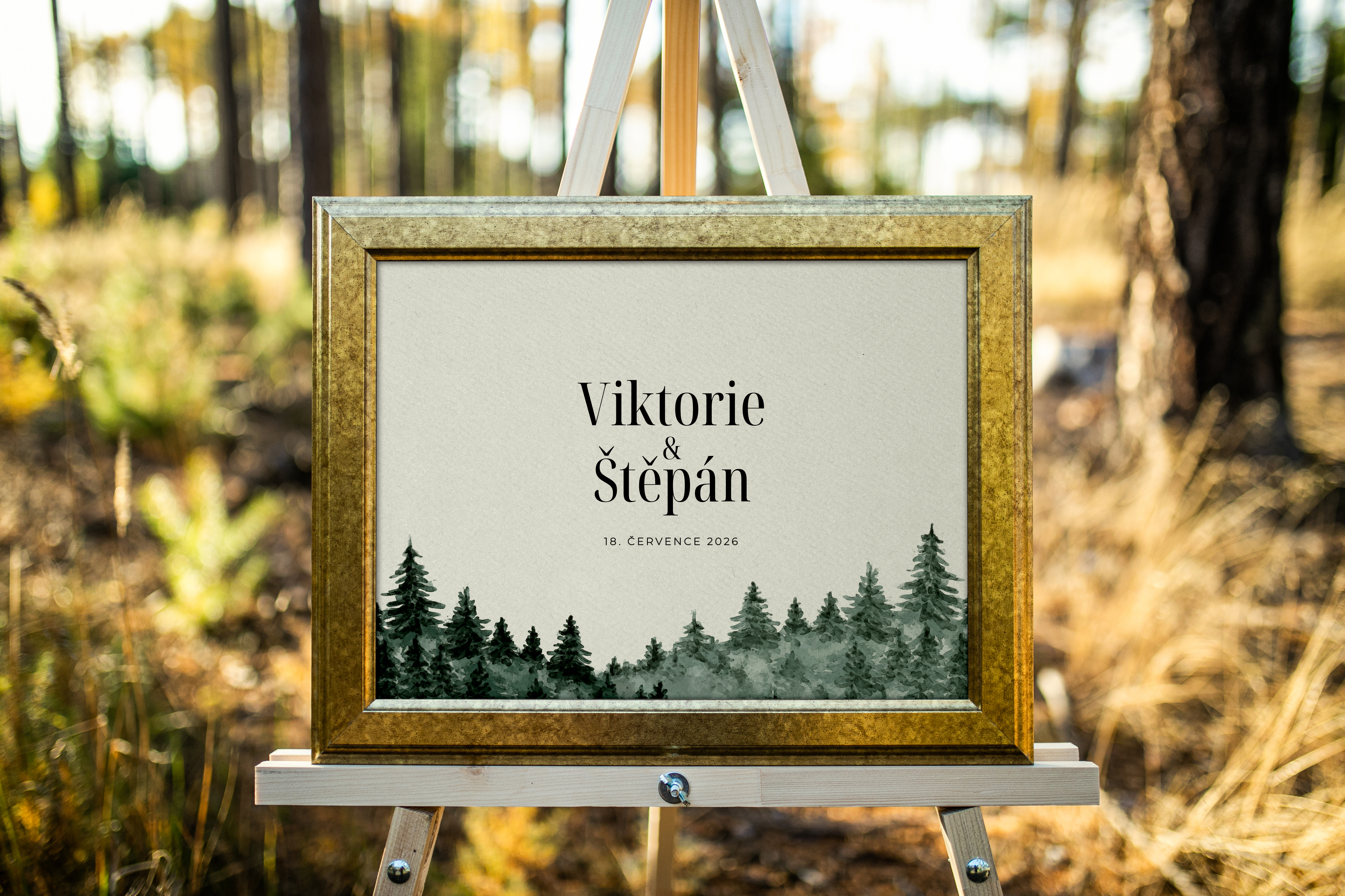 Svatební plakát na podpisy s motivem hor